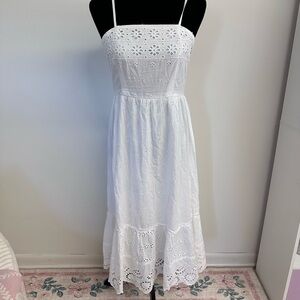 Japna Strapless White Eyelet Dress